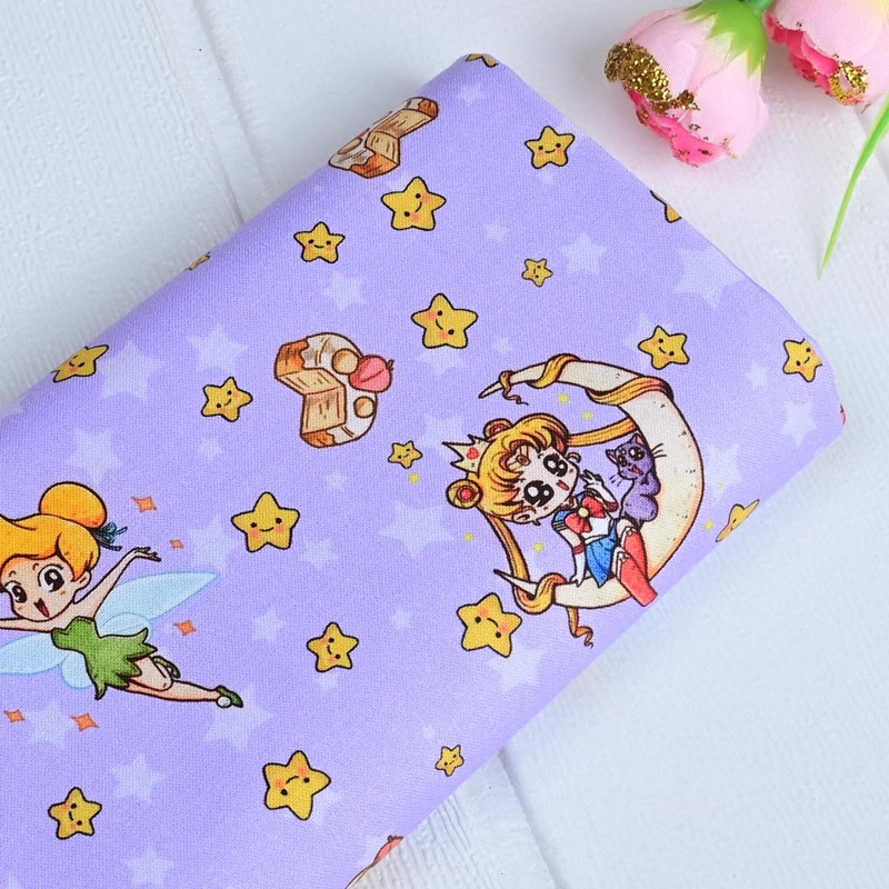 Textile And Sewing Materials - Sailor Moon Yıldız Karikatür Kız %100