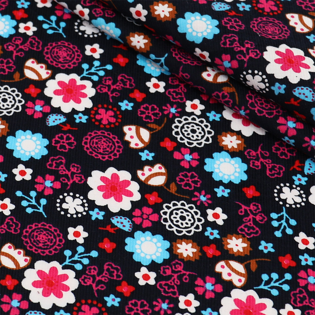 %100 Pamuk Çiçek Desenli Kordo - Textile Sewing Patterns incelemesi ve fiyatı