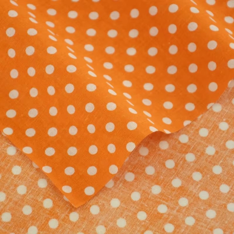 50X150CM beyaz turuncu Polka D - Sewing And Textile incelemesi ve fiyatı