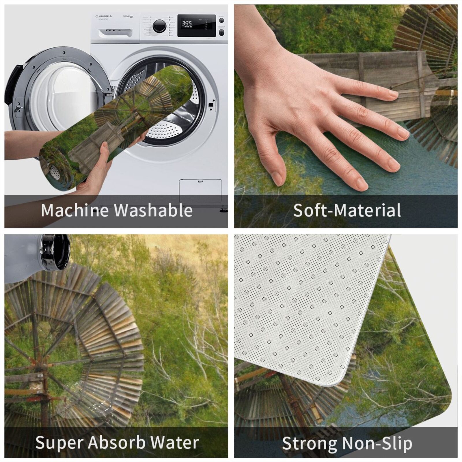 Ahşap Fırıldak Halı Mat Halı Y - Century Textile & Sewing Supply incelemesi ve fiyatı