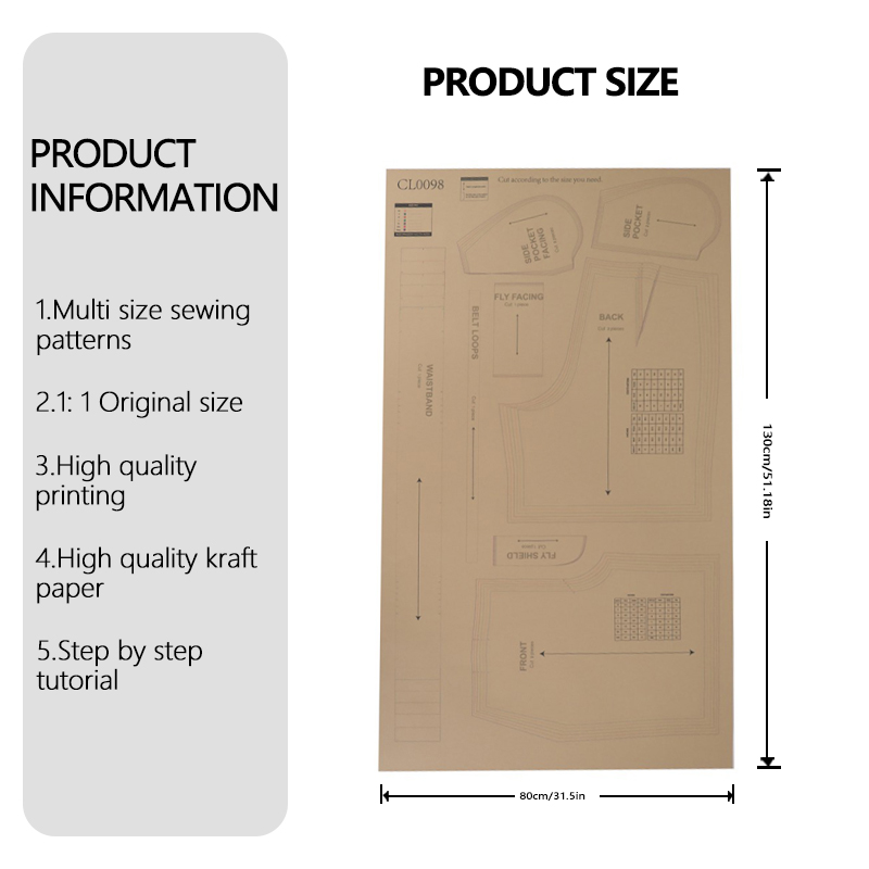 Kadın çizgili şortları için 7  - Textile Sewing Patterns incelemesi ve fiyatı