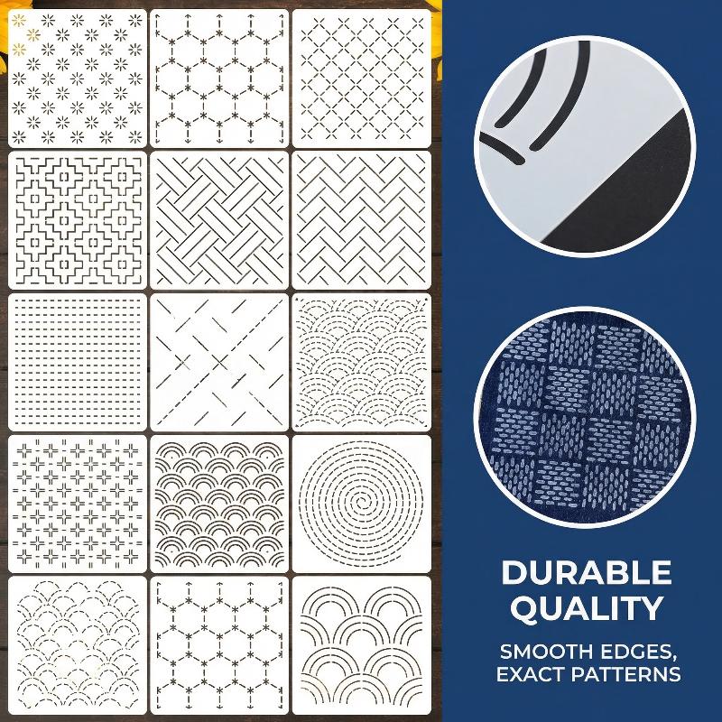 Nakış Şablon Seti Sashiko Yeni - Textile Sewing Patterns incelemesi ve fiyatı